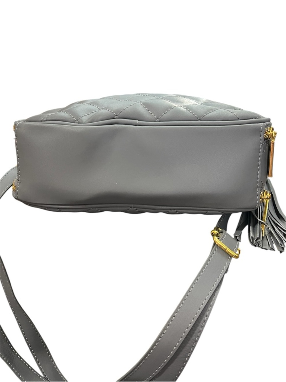Joy & Iman Quilted Crossbody Bag with Tassel - Gray - Picture 3 of 9